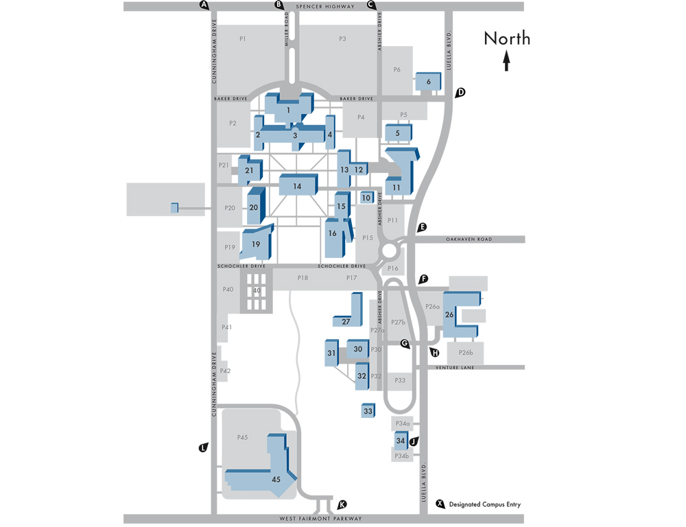 Central Campus Buildings Map