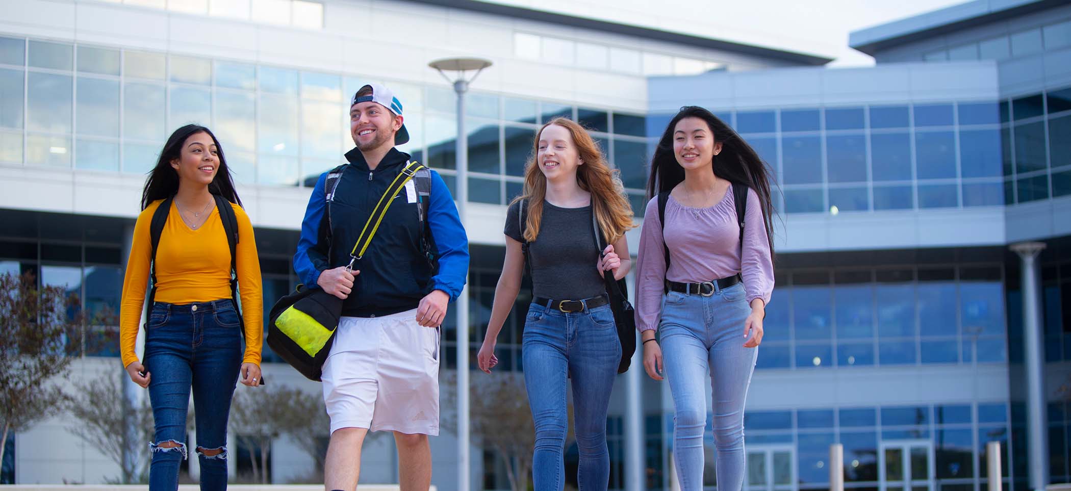 students walking